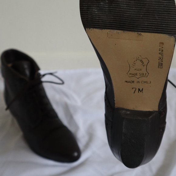 MAINFRAME Vintage 80s Ankle Boots Brown Size 7 - Picture 4 of 5